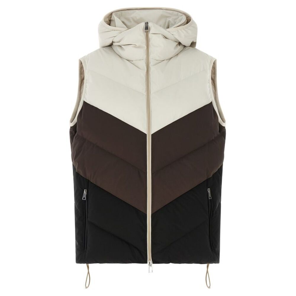 Kiton Women Chevron Stitching Padded Vest
